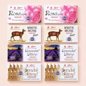 Dhoop Combo- Lavender x 2, Rosa x 2, White Musk x 2, Sandal x 2